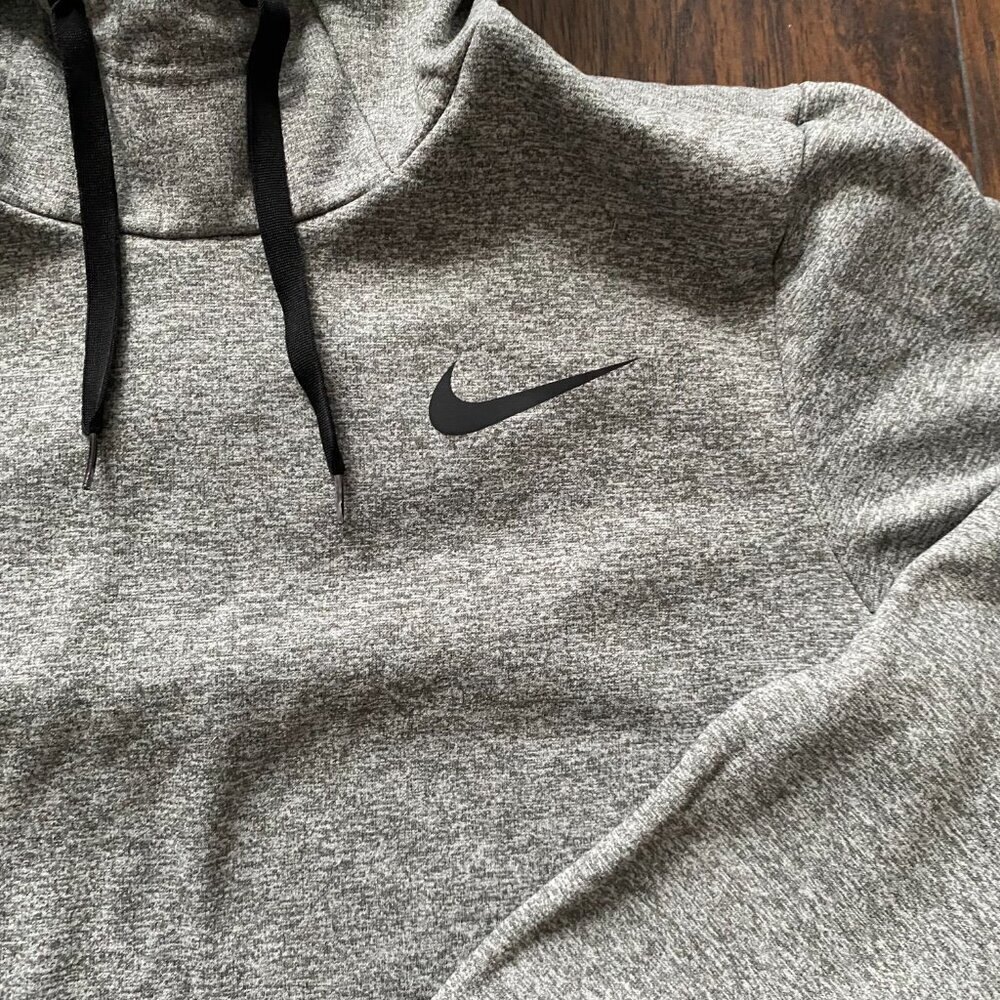 Nike Heather Gray Hoodie with Black Swoosh - Picture 5 of 9